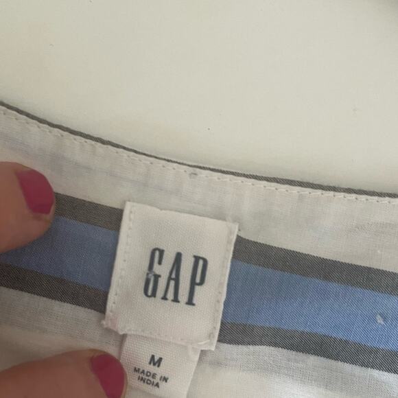 Gap blue and white striped cotton blouse size Medium - Picture 7 of 7
